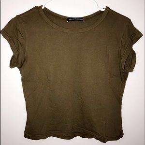 Olive green cropped Brandy Melville t-shirt